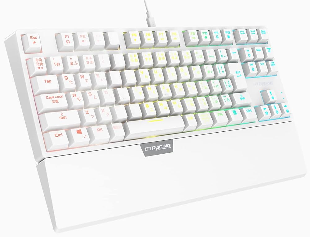 GTRacing メカニカルキーボード青軸　付属品あり　ゲーミングキーボード Amazon | GTRACING ゲーミングキーボード テンキーレス 青軸